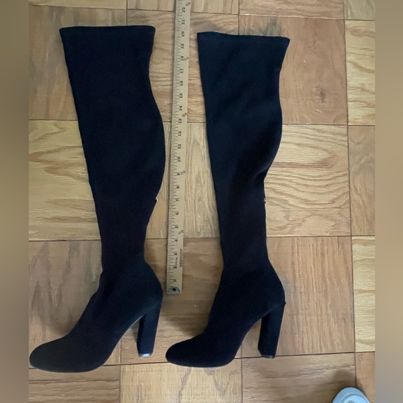 Steve Madden black knee high boots in stretchy suede - Picture 5 of 15
